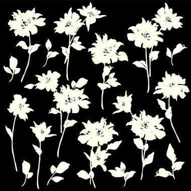 Tekstil tasarımı için soyut çiçek materyali ideal,