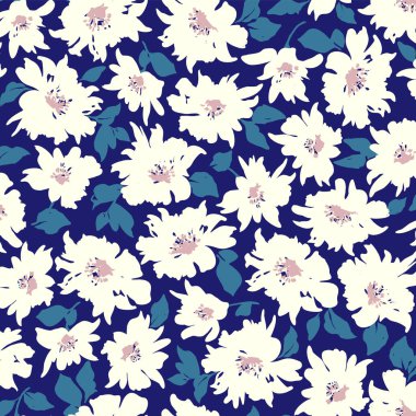 Şirin çiçek deseni tekstil tasarımı için mükemmel.,