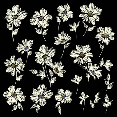 Tekstil tasarımı için soyut çiçek materyali ideal,