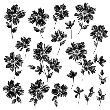 Tekstil tasarımı için soyut çiçek materyali ideal,