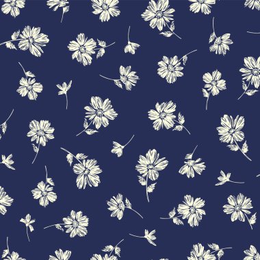 Şirin çiçek deseni tekstil tasarımı için mükemmel.,