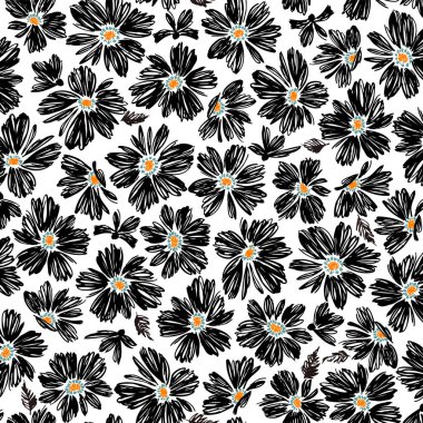 Şirin çiçek deseni tekstil tasarımı için mükemmel.,