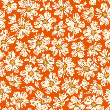 Şirin çiçek deseni tekstil tasarımı için mükemmel.,