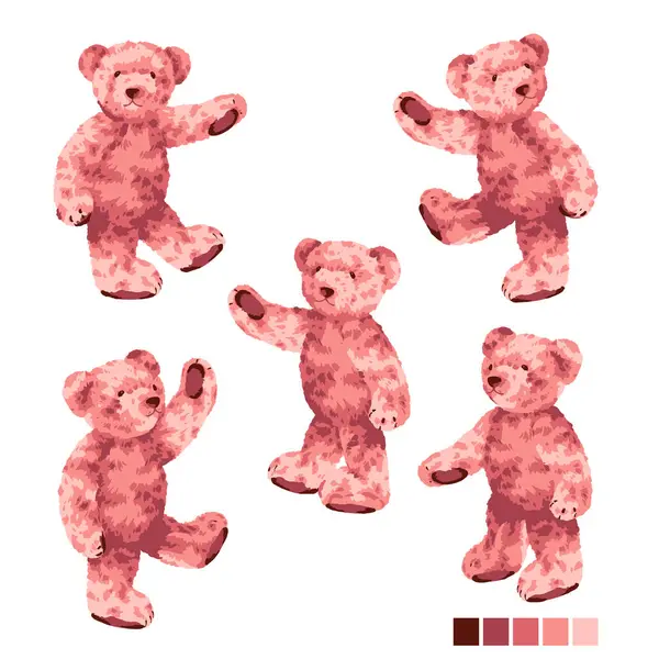Cute Bear Vector Illustration Collection Vettoriale Stock