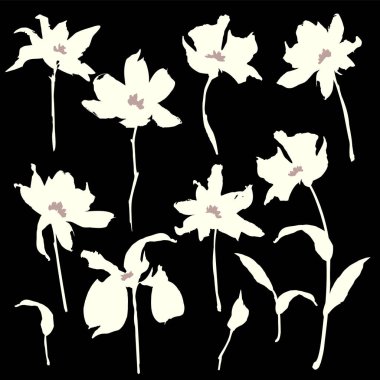 Tekstil tasarımı için soyut çiçek materyali ideal,