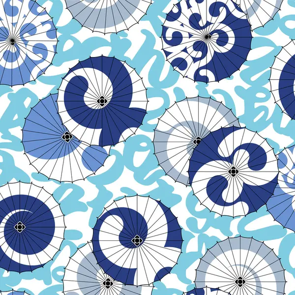 Traditional Modern Japanese Umbrella Pattern Stock Vector