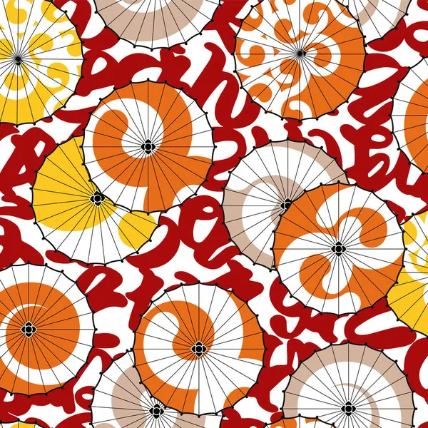 Traditional Modern Japanese Umbrella Pattern Stock Vector