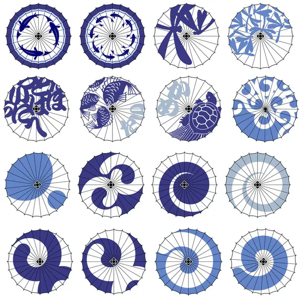 Bangasa Traditional Japanese Umbrella Vector Graphics