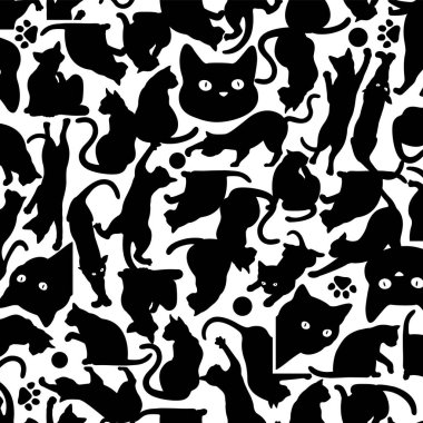 Basit ve sevimli kedi pürüzsüz desen,