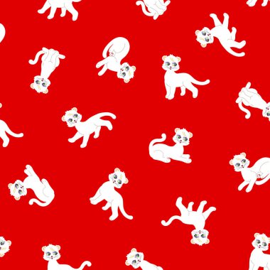 Basit ve etkileyici sevimli kedi kusursuz desen,