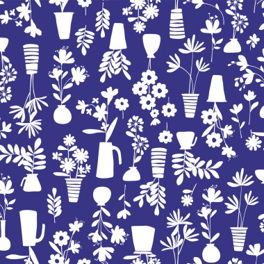 Soyut ve sevimli bitkiler pürüzsüz desen,