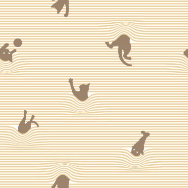 Çarşafların altında gizlenmiş bir kedi deseni,