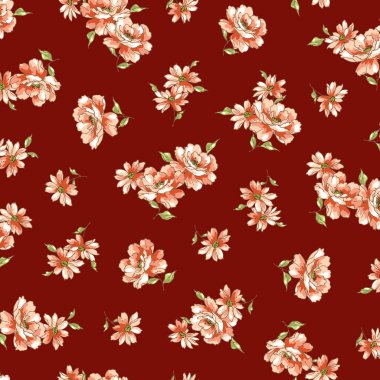 Güzel çiçek deseni tekstil tasarımı için mükemmel.,