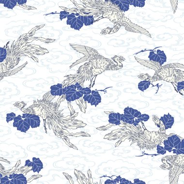 Asya 'daki Anka kuşunun kusursuz deseni.,