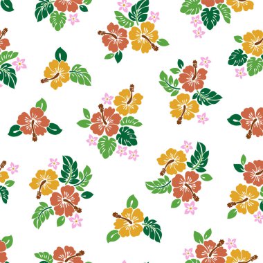 Güzel tropikal çiçekler kusursuz desen,