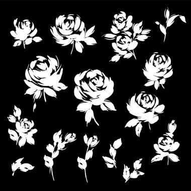 Soyut ve sevimli gül malzemesi koleksiyonu,