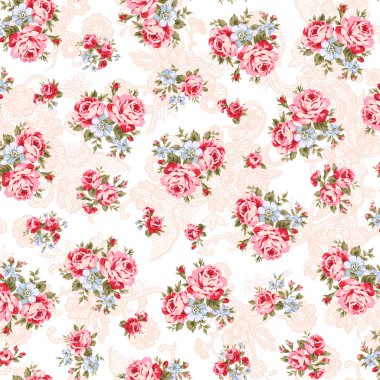 Beautiful rose pattern perfect for textile design, clipart