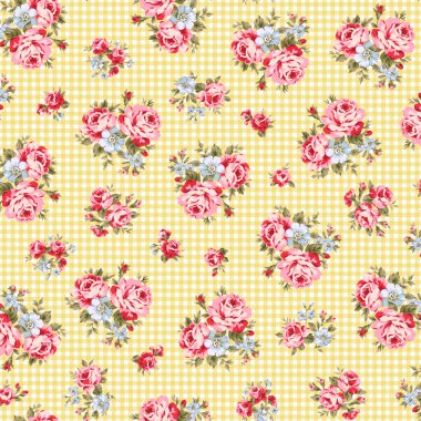 Beautiful rose pattern perfect for textile design, clipart