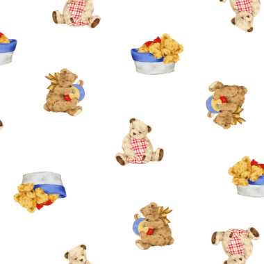 Tekstil ve arka plan için mükemmel şirin bir ayı deseni..,