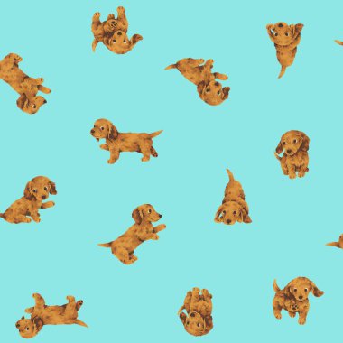 El çizimi köpekler pürüzsüz desen,