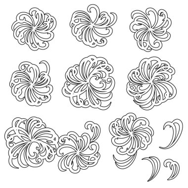 Tekstil tasarımı için soyut çiçek materyali ideal,