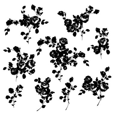 Tekstil tasarımı için ideal gül malzemeleri koleksiyonu,