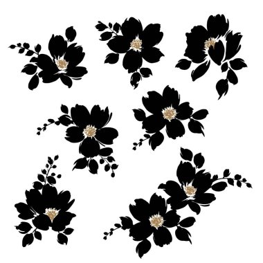 Tekstil tasarımı için soyut çiçek materyali ideal,