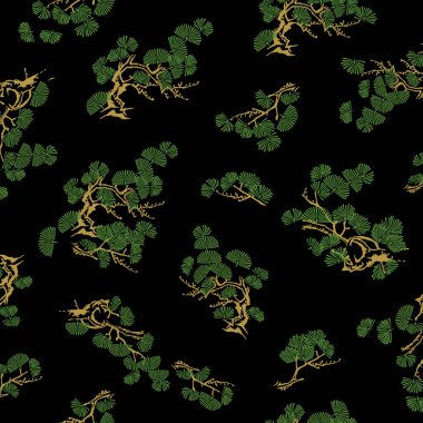 Klasik Japon soyut çam deseni,