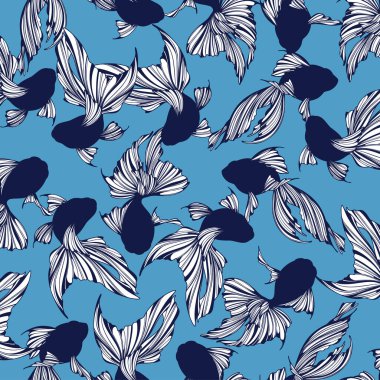 Zarif bir şekilde yüzen akvaryumsuz balıklar.,