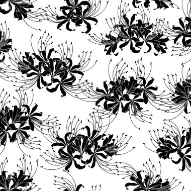 Güzel Japon tarzı çiçek deseni tekstil için mükemmel.,