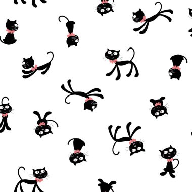 Basit ve sevimli kedi pürüzsüz desen,