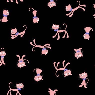 Basit ve sevimli kedi pürüzsüz desen,