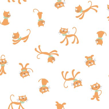 Basit ve sevimli kedi pürüzsüz desen,