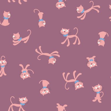 Basit ve sevimli kedi pürüzsüz desen,