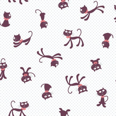 Basit ve sevimli kedi pürüzsüz desen,