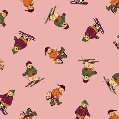 Tatlı ayıların kış sporlarını sevmelerinin kusursuz bir örneği.,