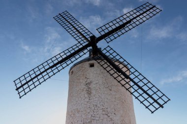 l landscape of old windmill in the city of Consuegra Spain, on the route of the Don Quixote and Cervantes mills