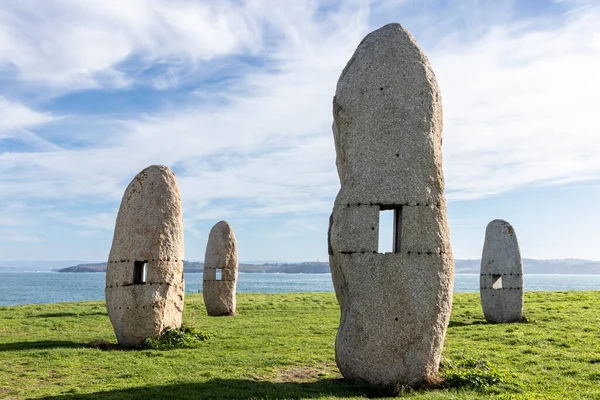 stock image Menhirs park in A Coruna, Galicia