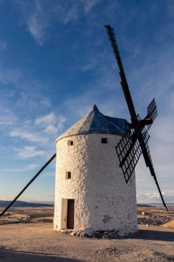 l landscape of old windmill in the city of Consuegra Spain, on the route of the Don Quixote and Cervantes mills