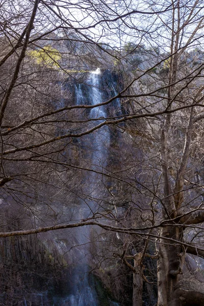 Могутній Водоспад Асон Захоплююча Краса Кантабрії Величний Водоспад — стокове фото