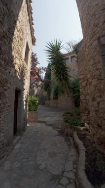 İspanya kırsalındaki resim gibi bir ortaçağ köyü.