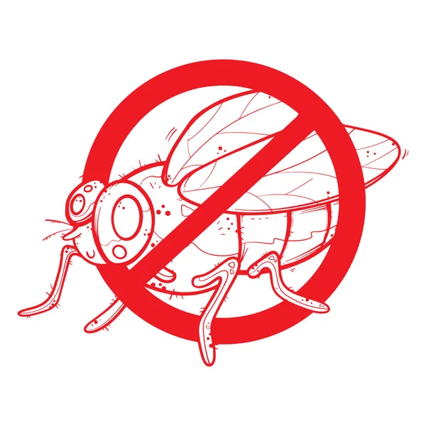 Znamení Zákazu Hmyzu Varovné Znamení Podpis Logo Ikona Ilustrace — Stockový vektor