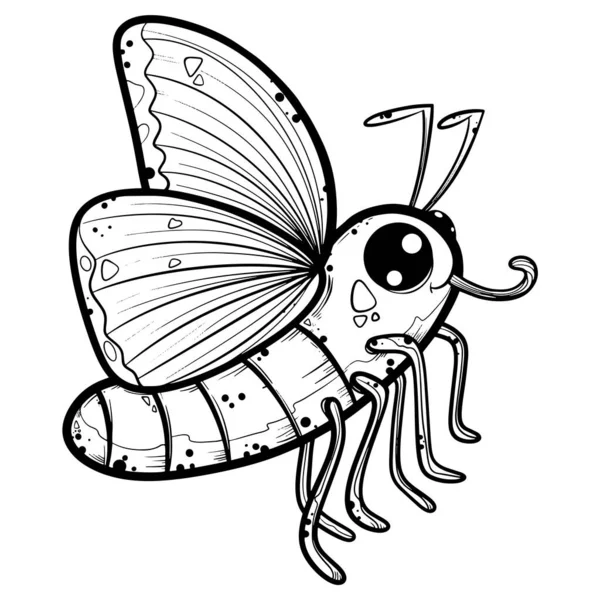 Мультфильм Милый Маленький Бабочка Изолированы Белом Фоне Векторная Иллюстрация — стоковый вектор