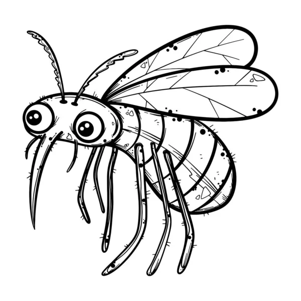 Ilustración Mosquitos Bosquejo Dibujos Animados Bug — Vector de stock
