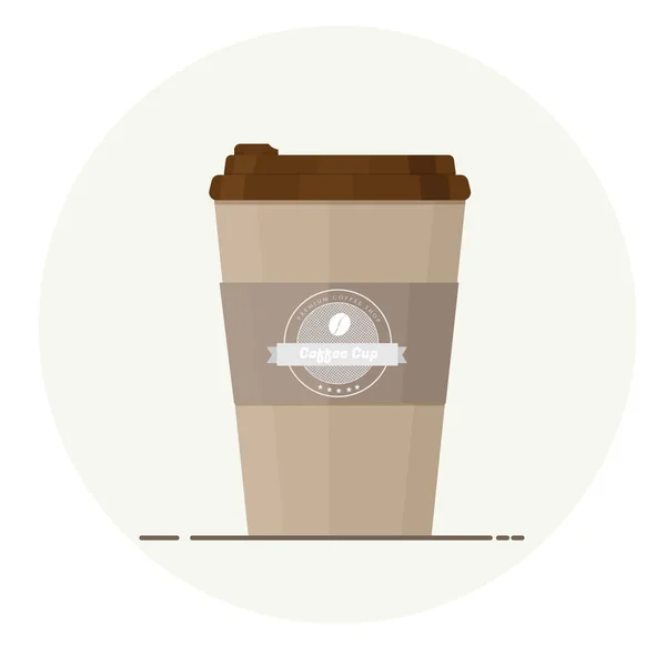 Paper Plastic Coffee Cup Vector Illustration — Stock Vector