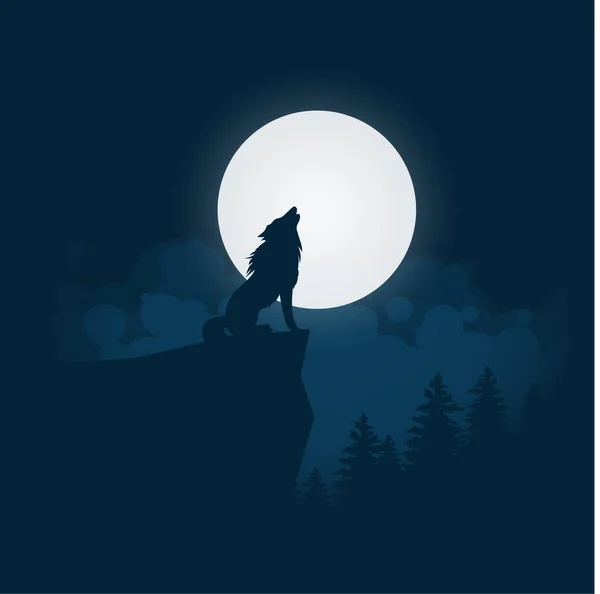 Deer Silhouette Blue Background Vector Illustration — Stock Vector