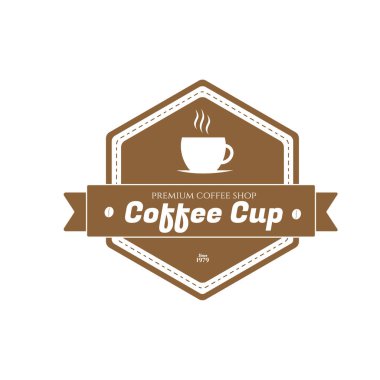 kahve logosu şablonu vektör çizimi