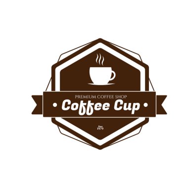 kahve logosu şablonu vektör çizimi