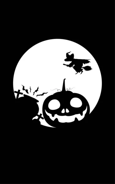 Tło Halloween Przerażającą Sylwetką Ilustracja Wektor — Wektor stockowy