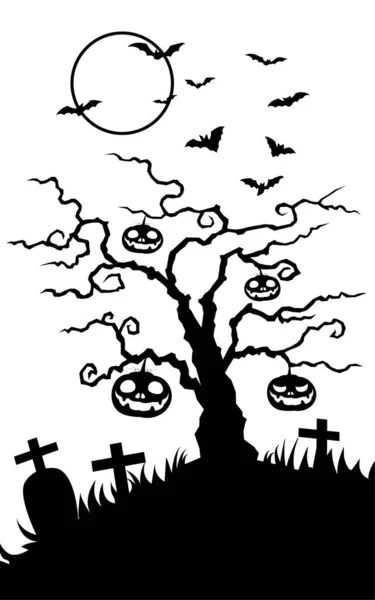 Silueta Halloween Ilustración Vectorial — Vector de stock